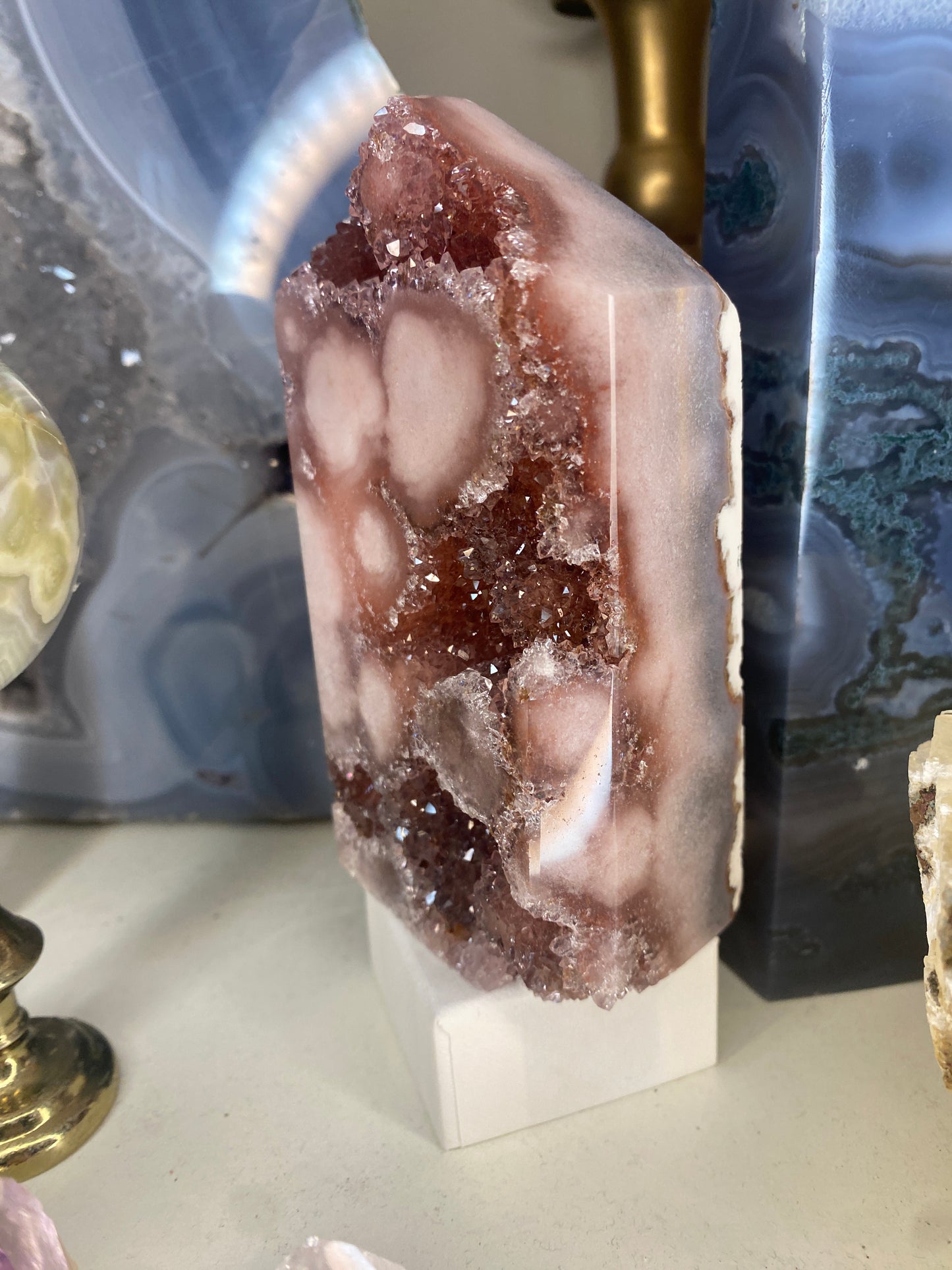 High grade pink amethyst tower