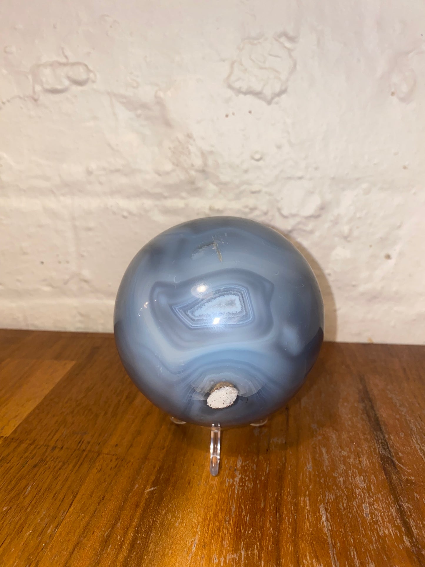 (50% off from £140!) 1.4kg XL blue agate sphere and gold tall stand