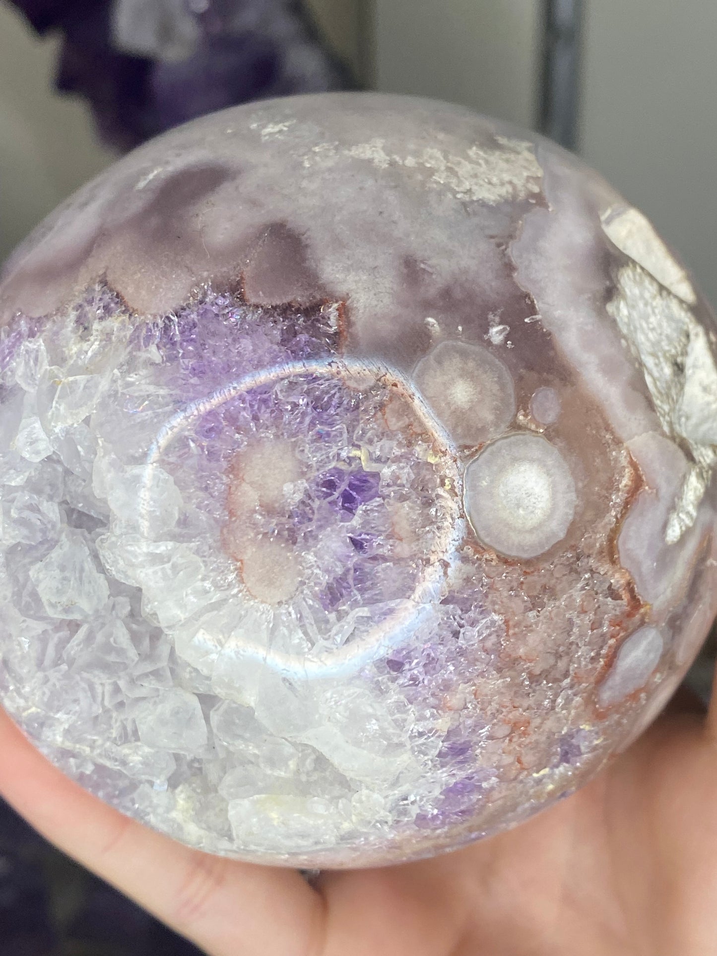 XL pink amethyst sphere