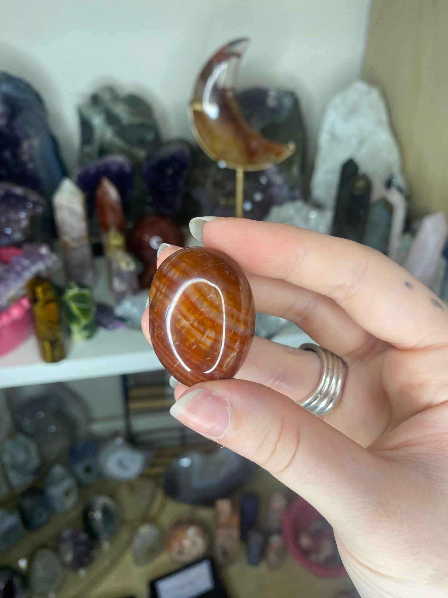 Banded carnelian tumbles