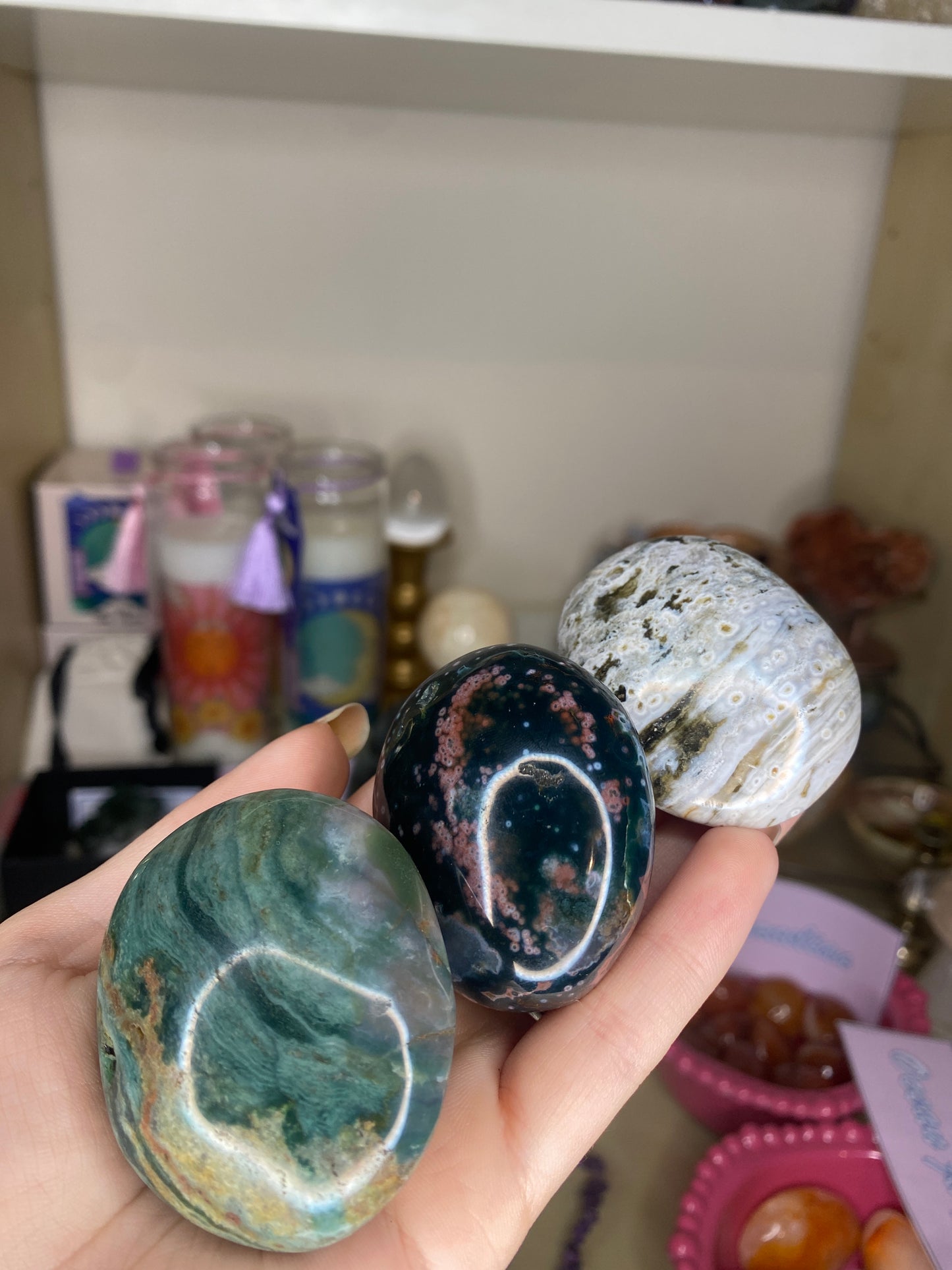 Ocean Jasper palm stones