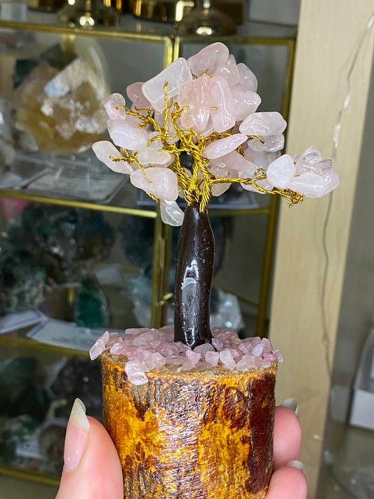 Rose quartz tree