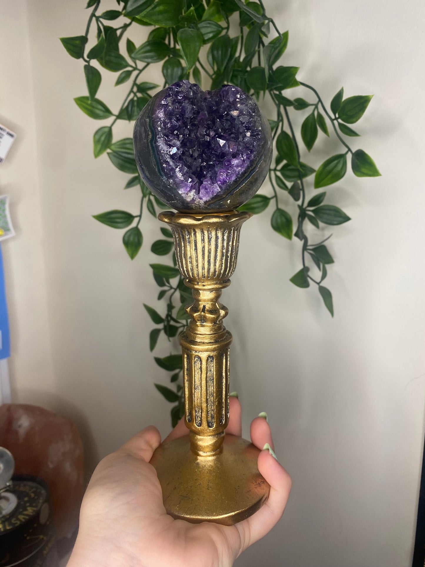 Vintage style candle stick holders / sphere stands