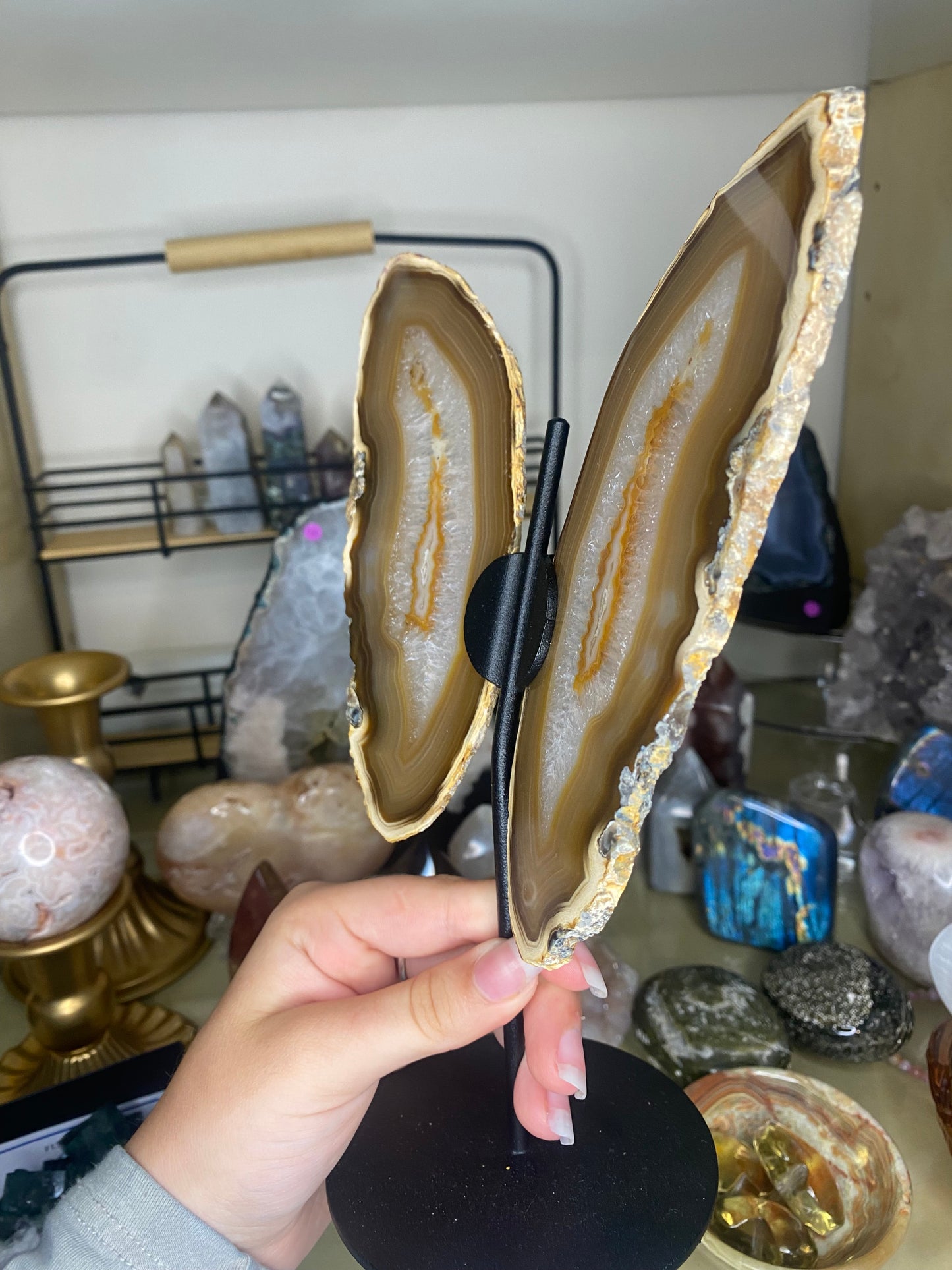 Agate wings and stand