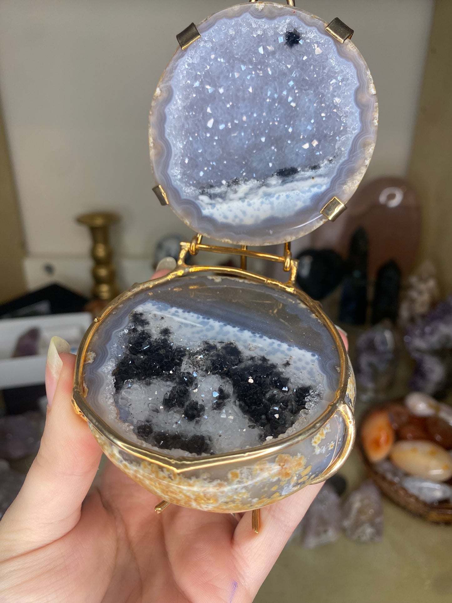 Agate geode box