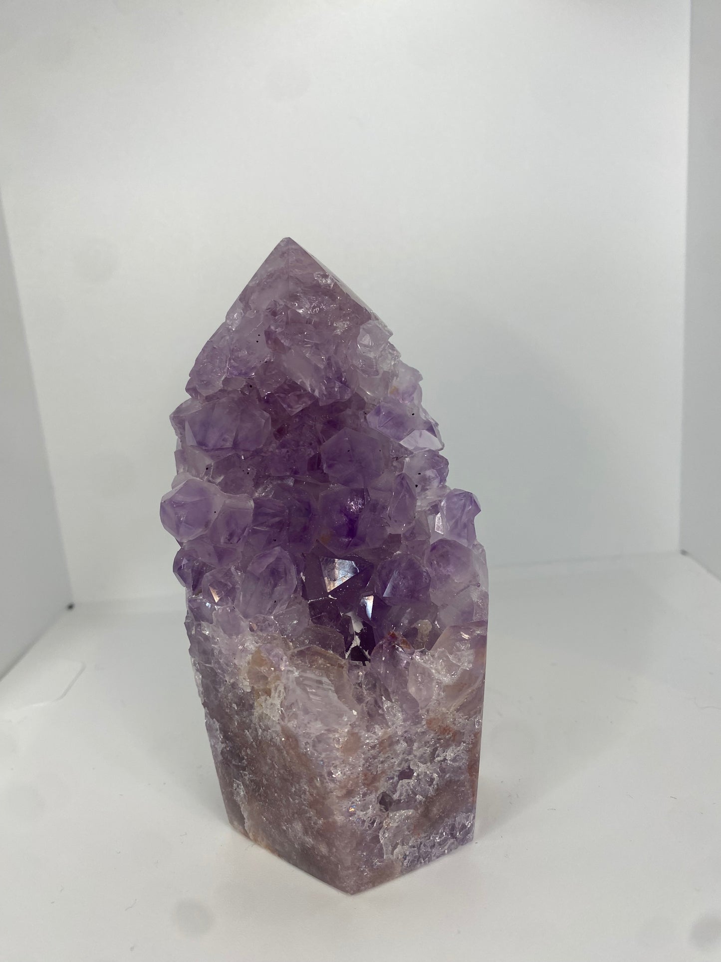 Large high grade pink amethyst tower