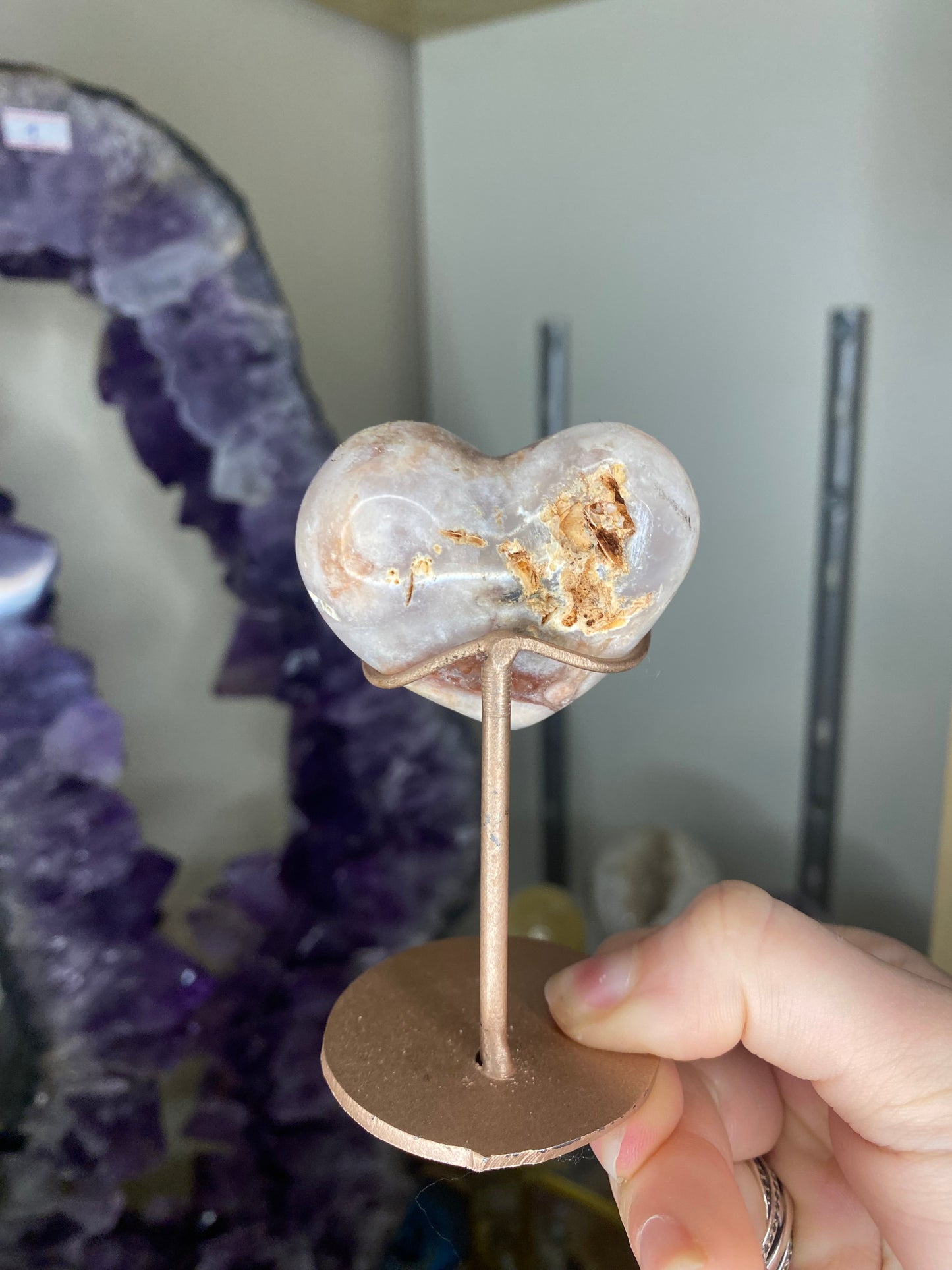 Pink amethyst heart