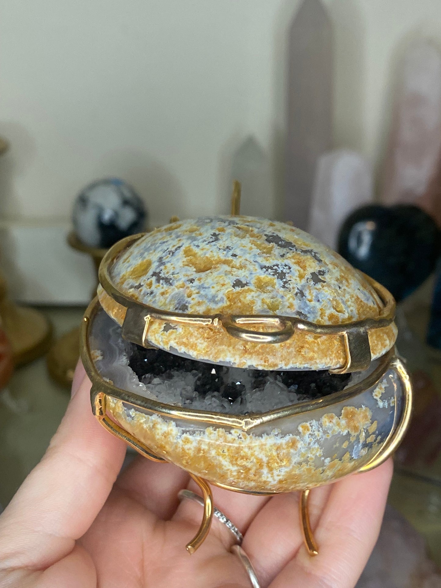 Agate geode box