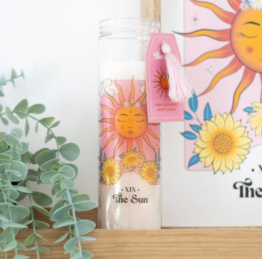 The Sun large candle - pink grapefruit scented