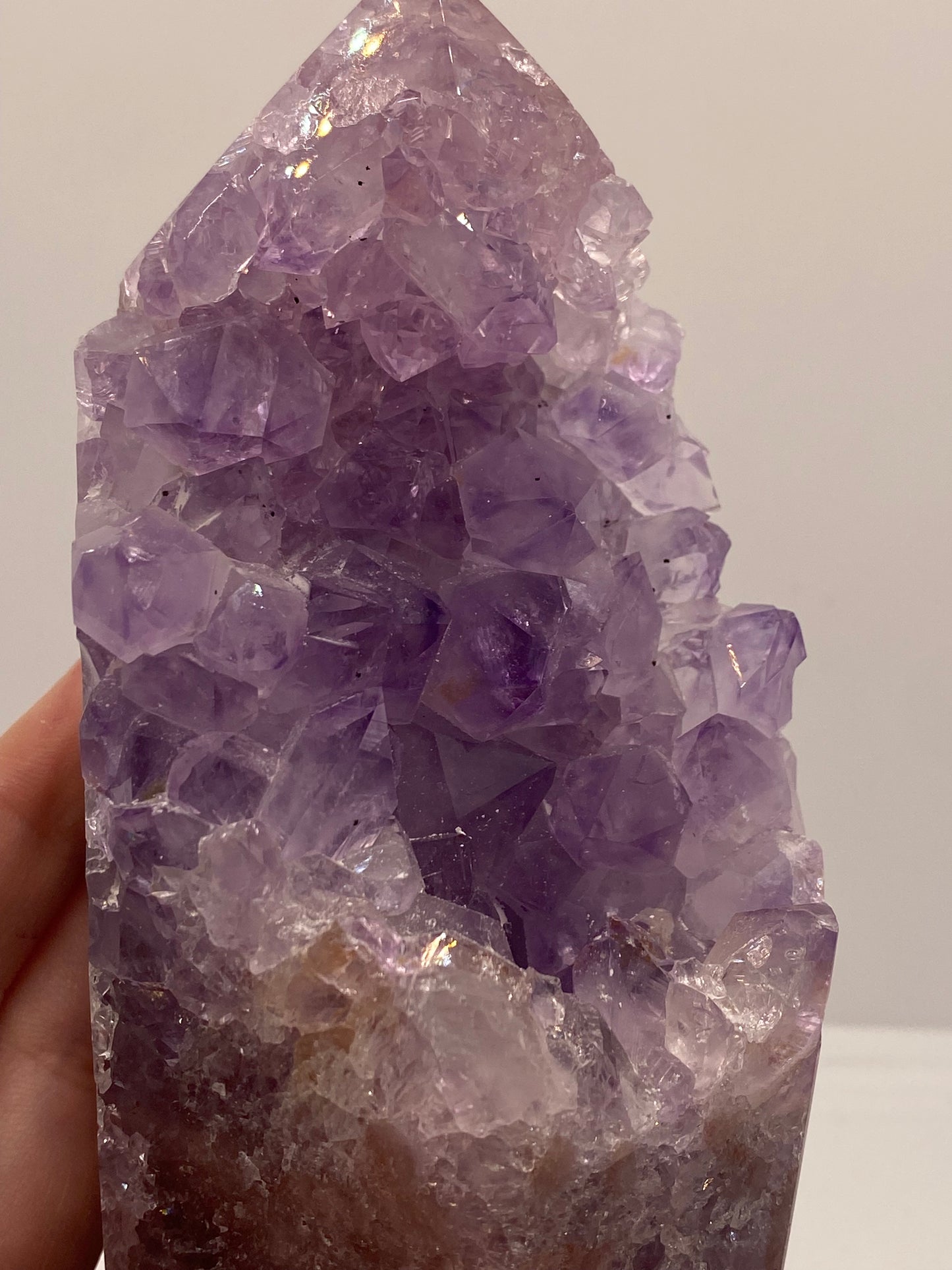 Large high grade pink amethyst tower