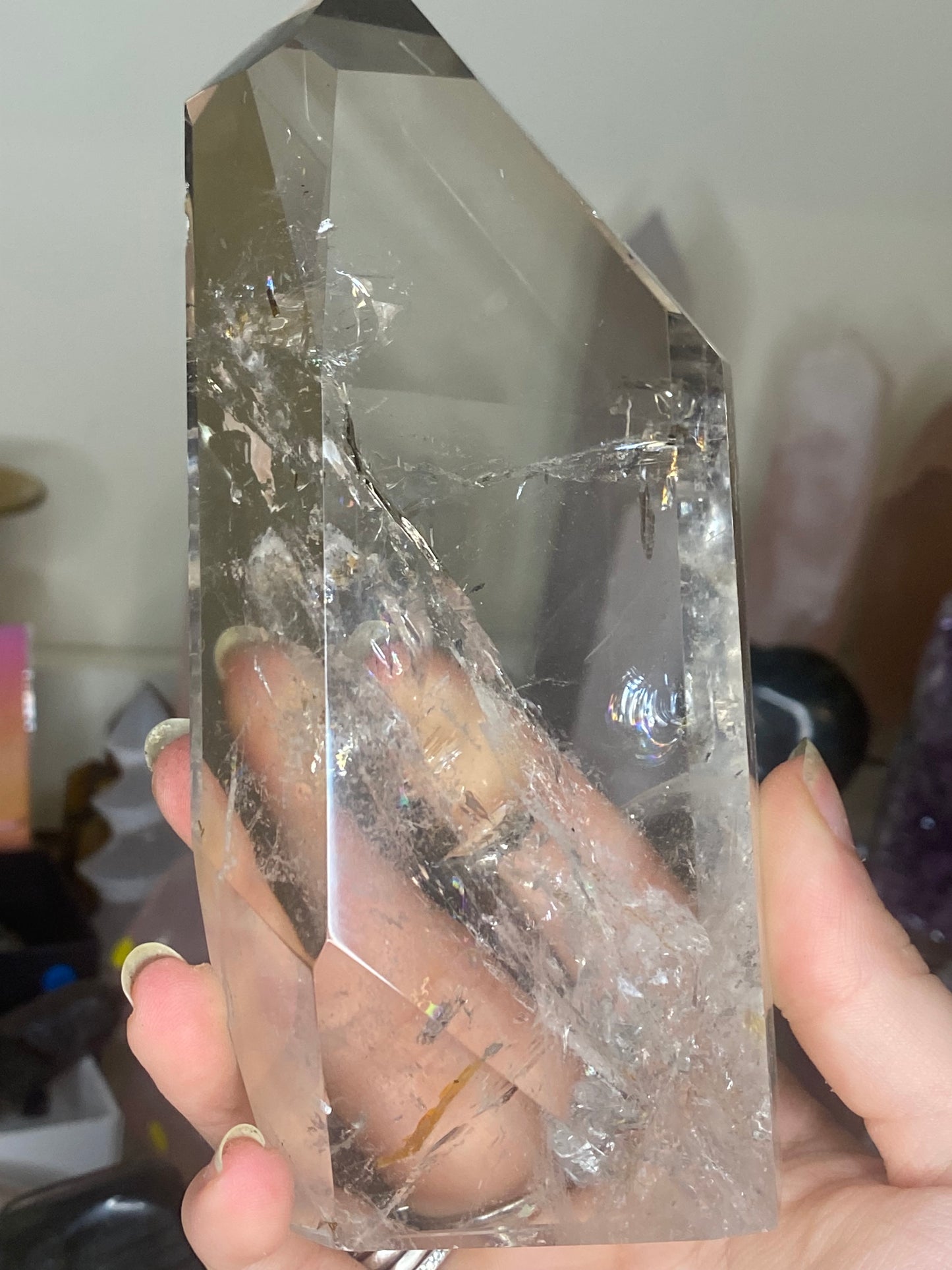 Large Smokey quartz tower