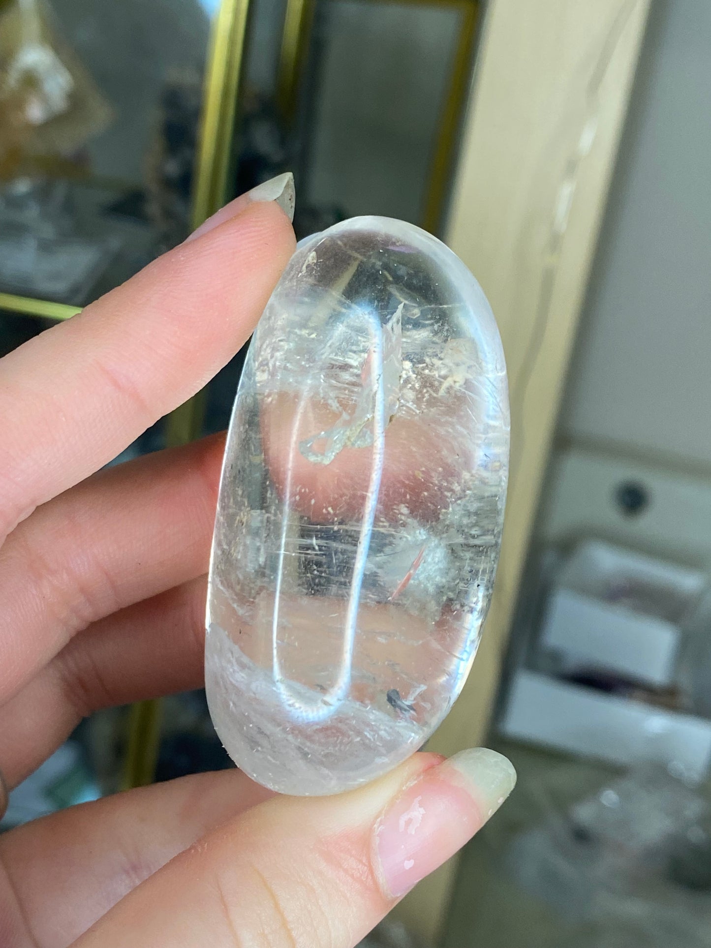 Medium clear quartz palm