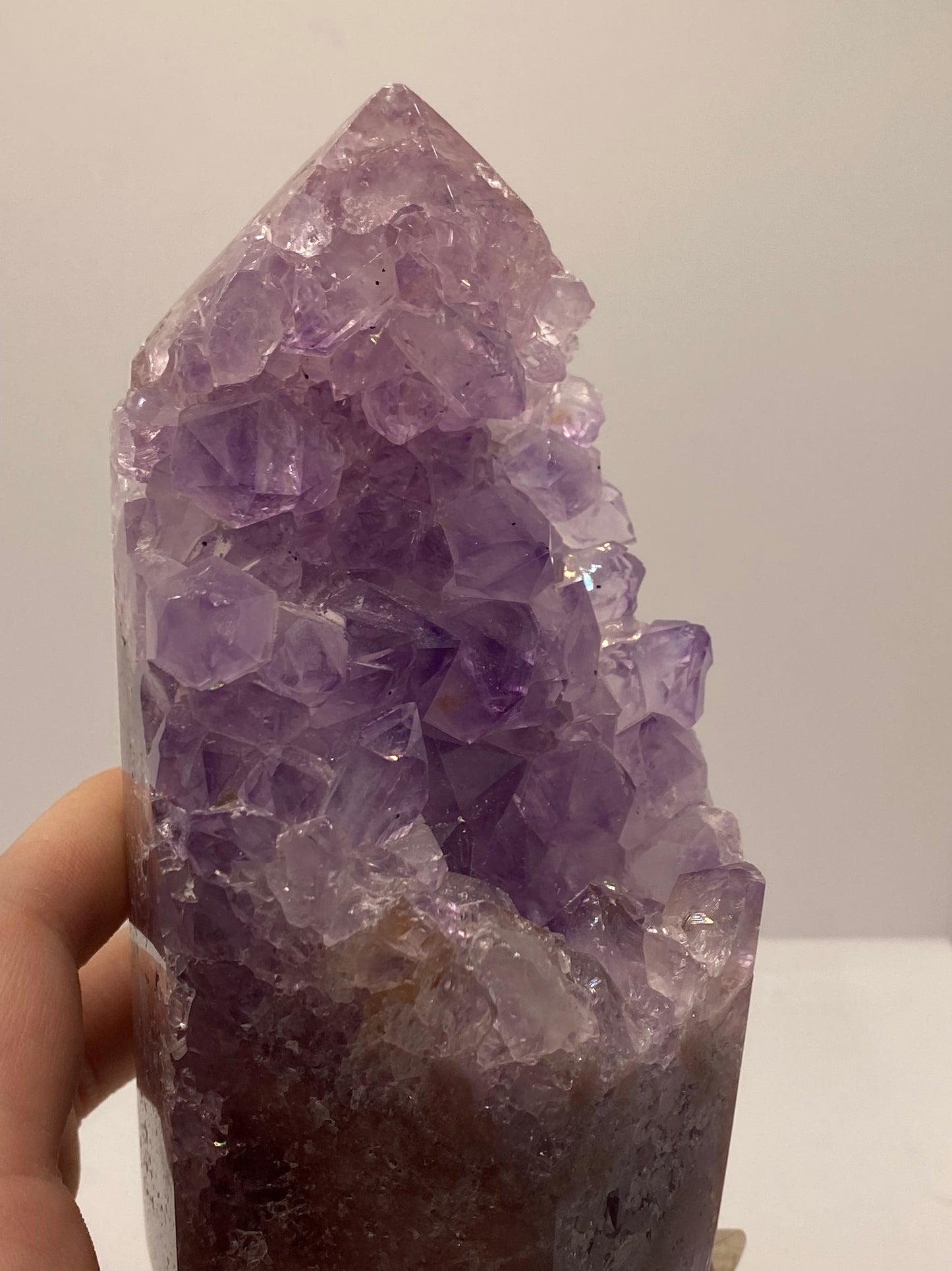 Large high grade pink amethyst tower