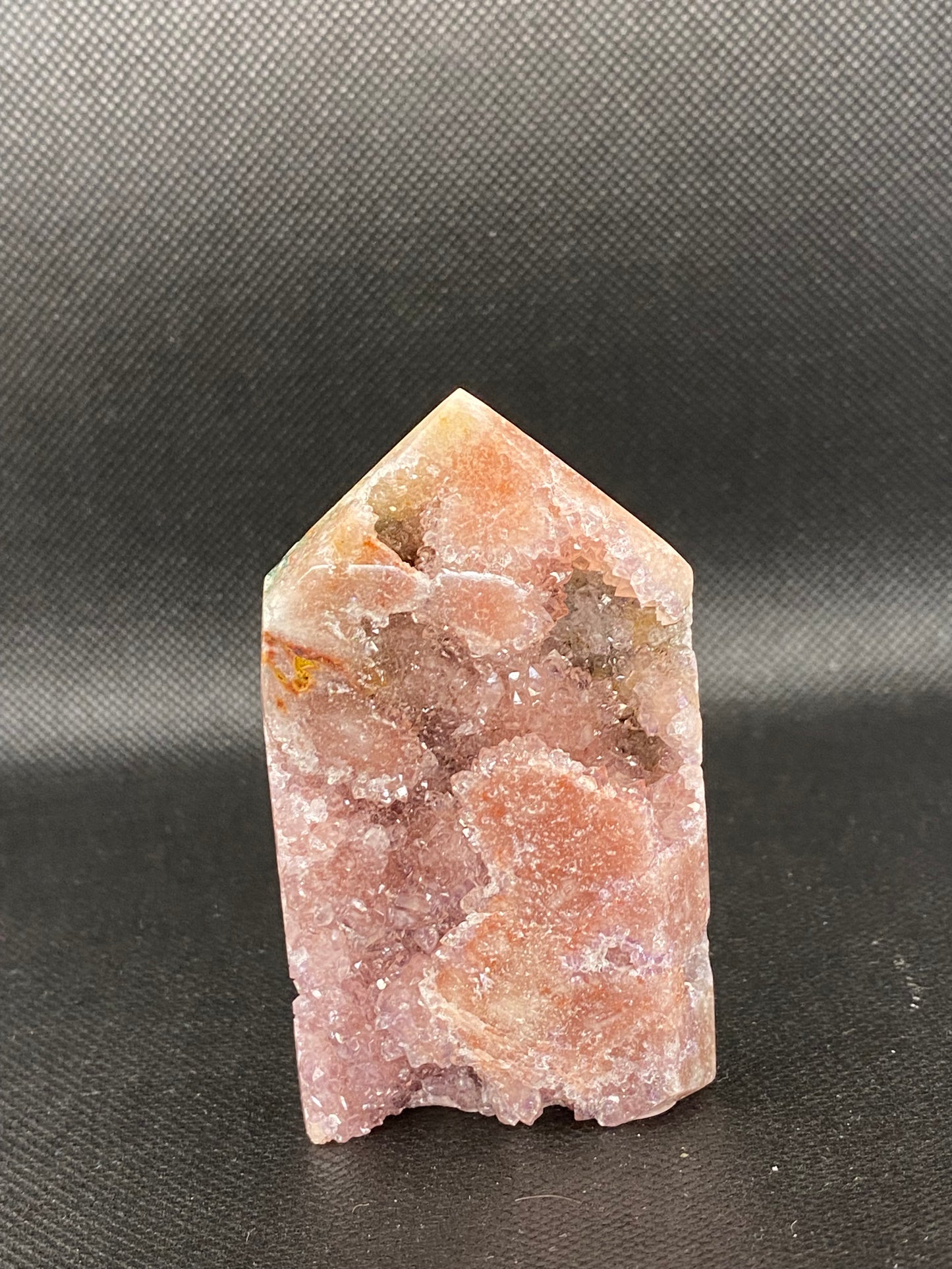 High grade druzy pink amethyst tower