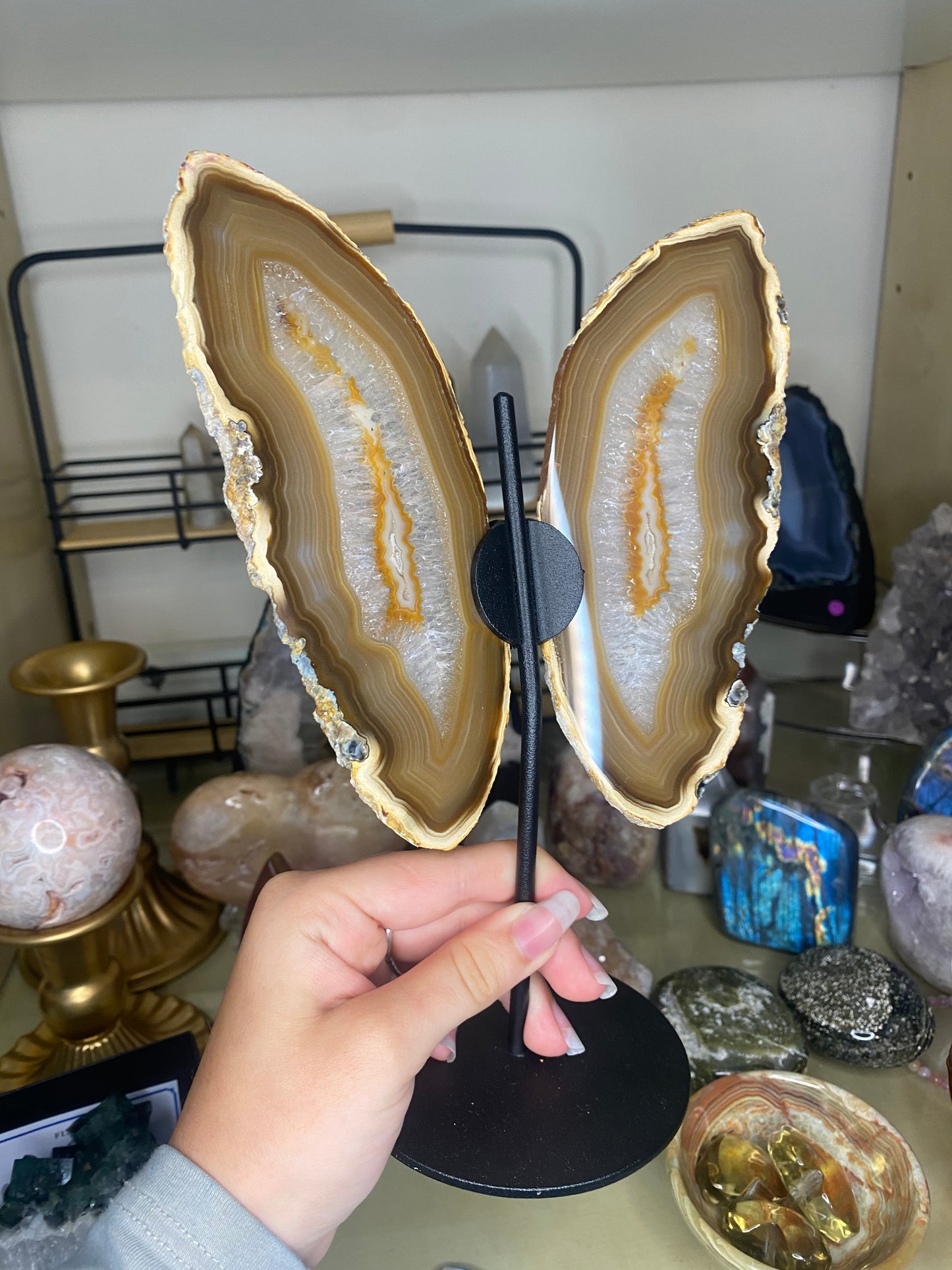 Agate wings and stand