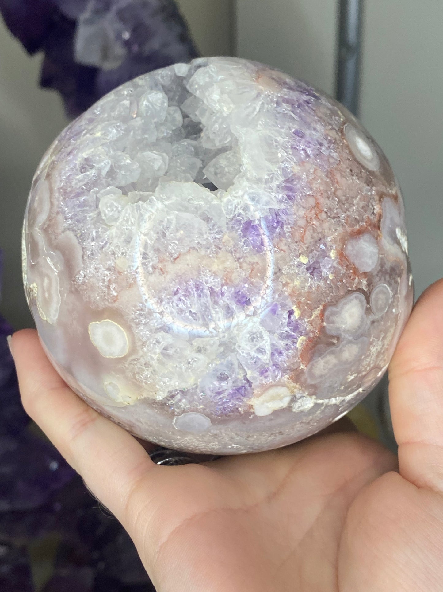 XL pink amethyst sphere