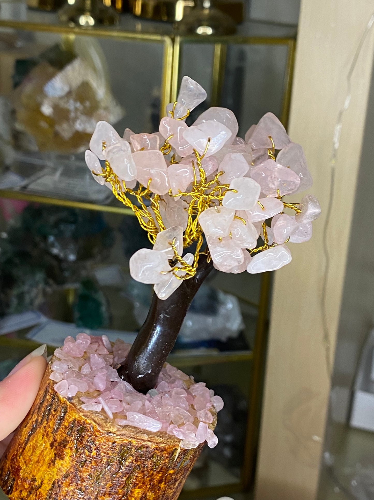 Rose quartz tree