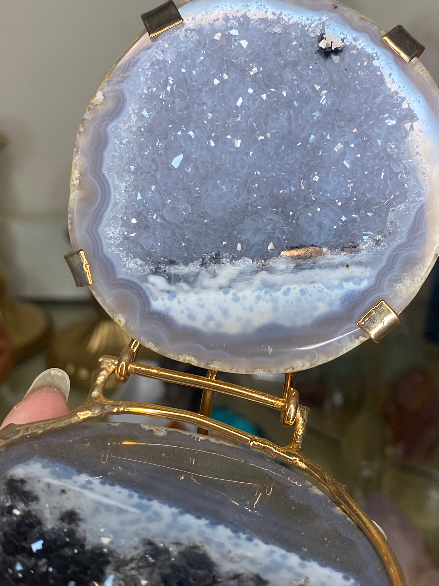 Agate geode box