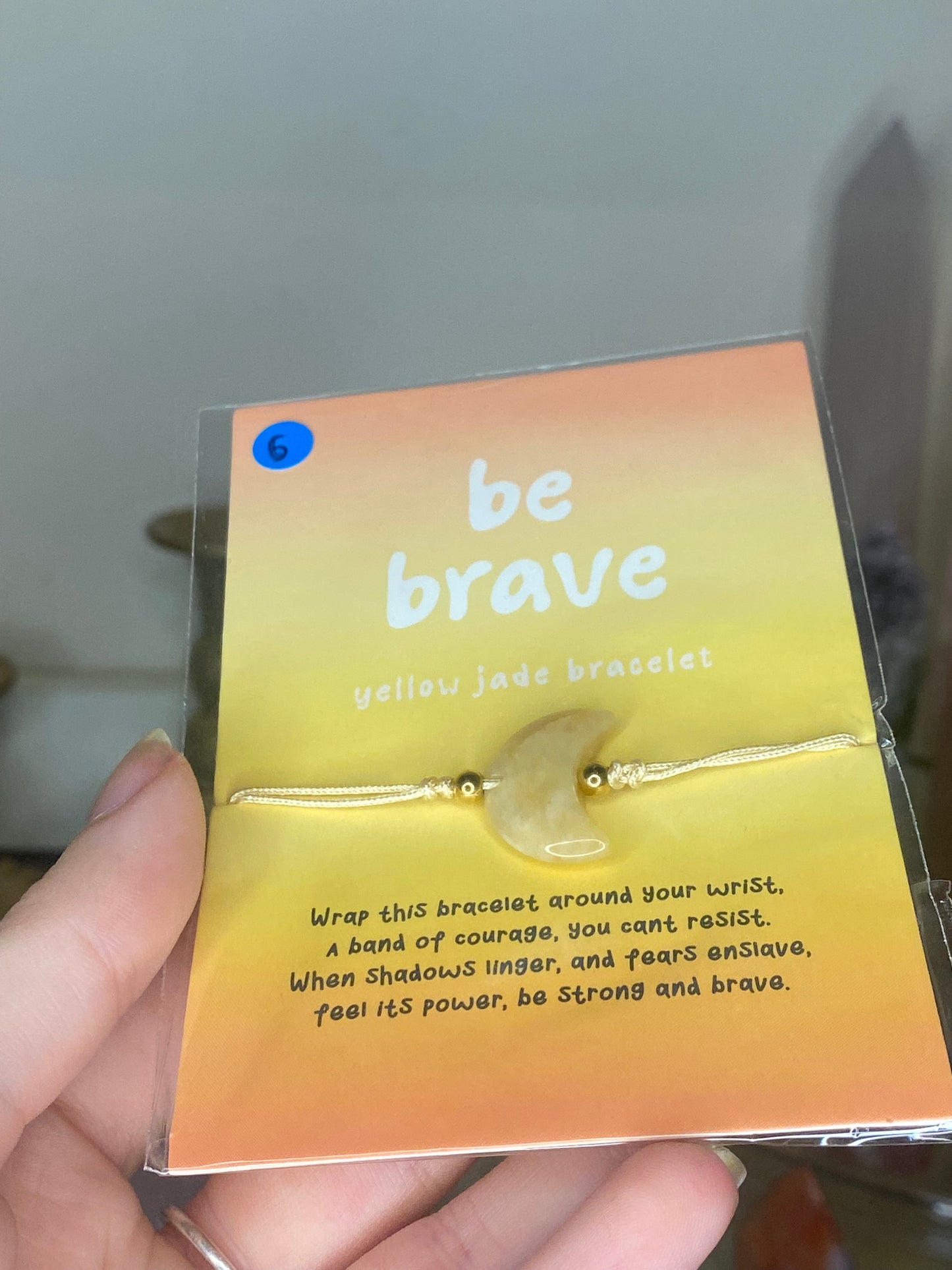 Yellow jade “be brave” bracelet