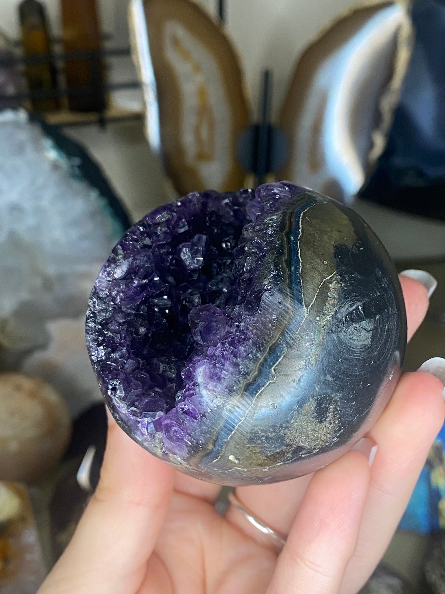 Amethyst sphere and stand