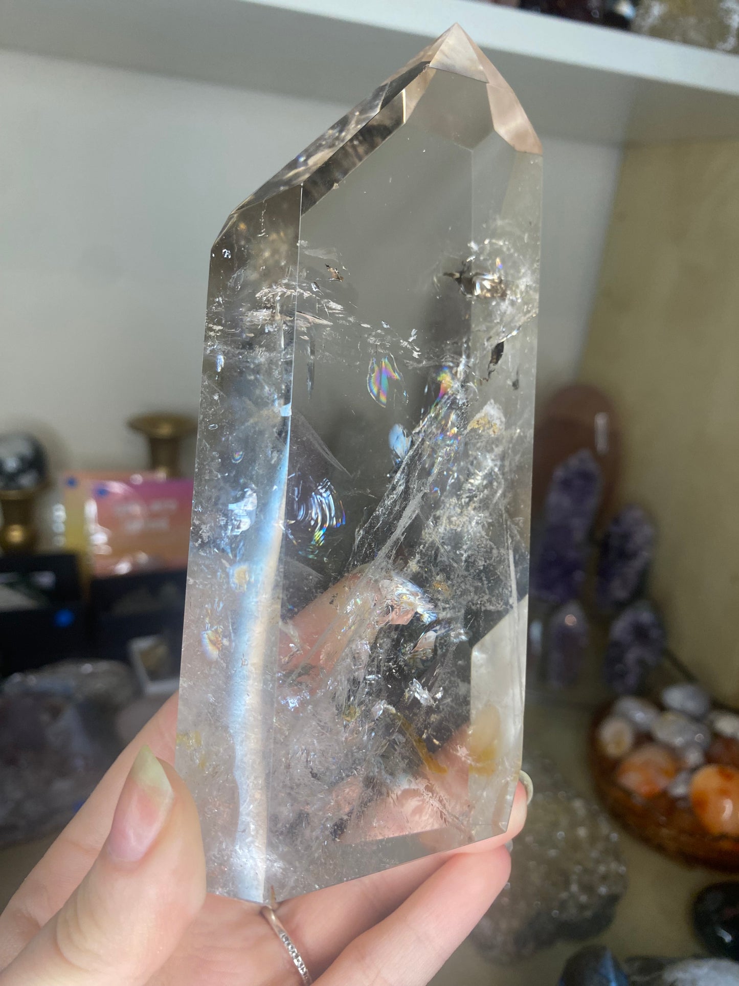 Large Smokey quartz tower