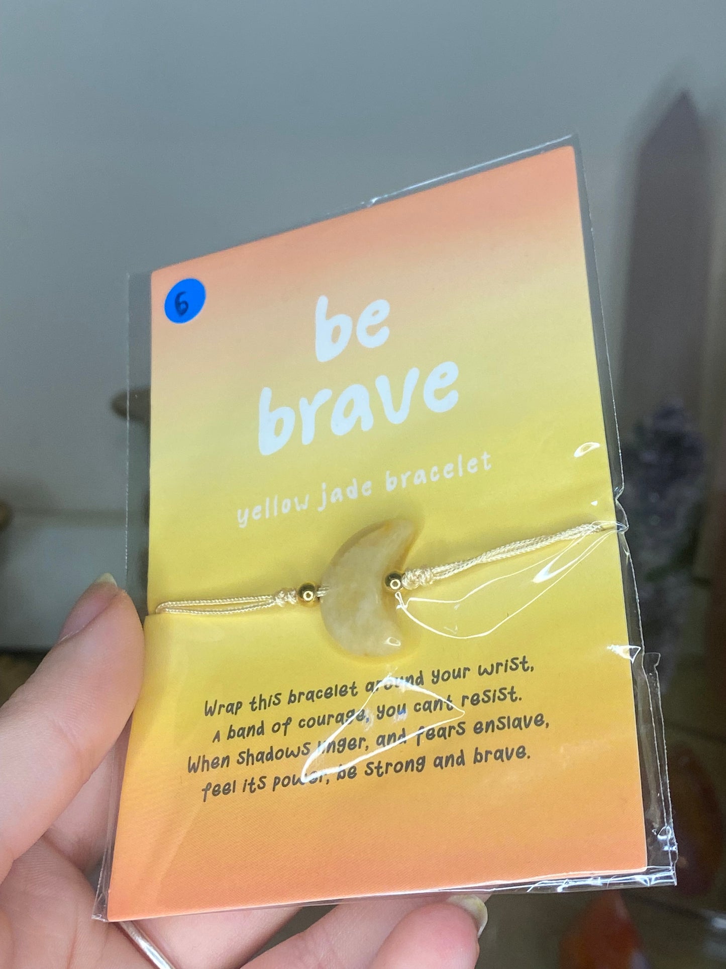 Yellow jade “be brave” bracelet