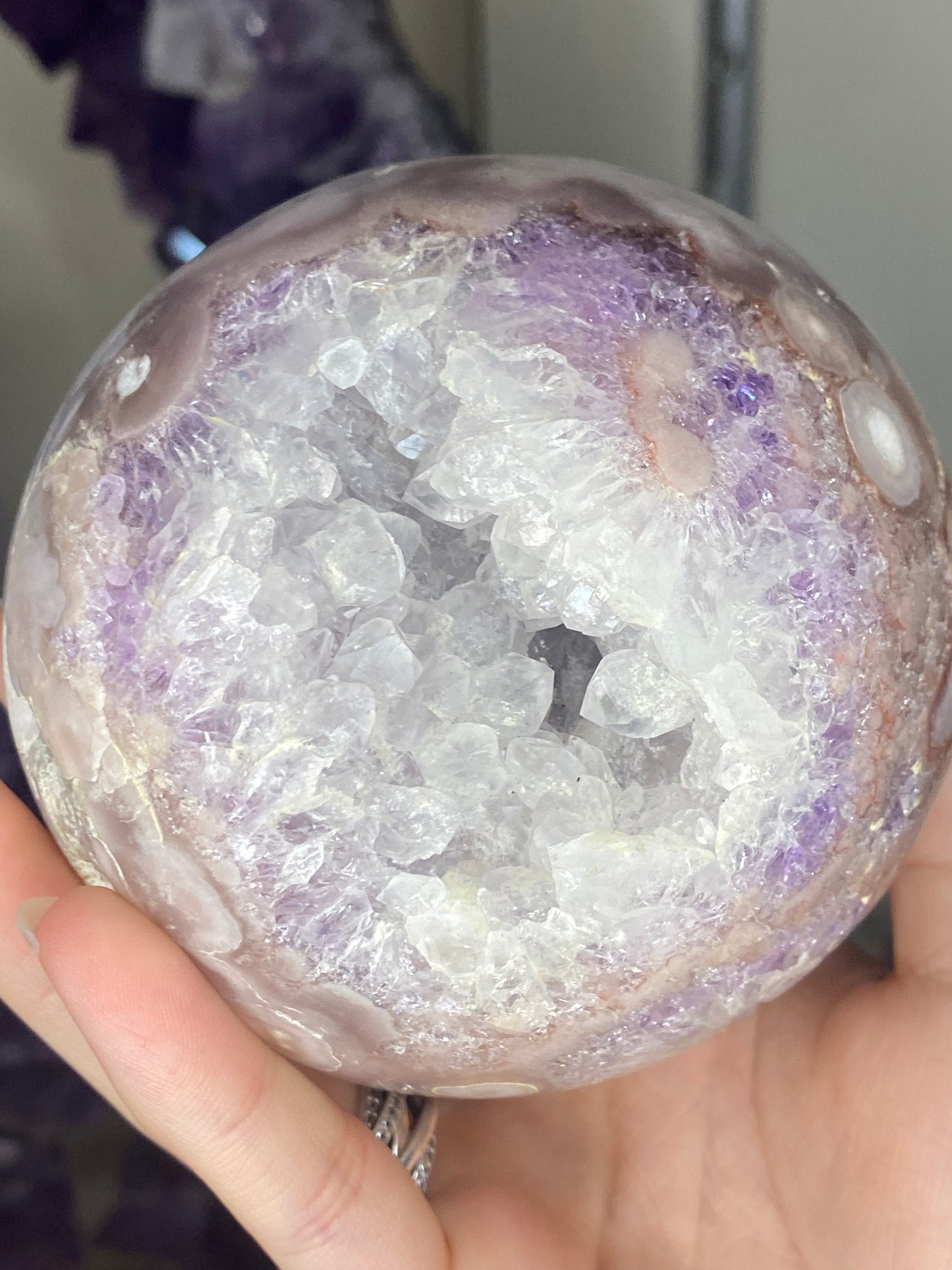 XL pink amethyst sphere