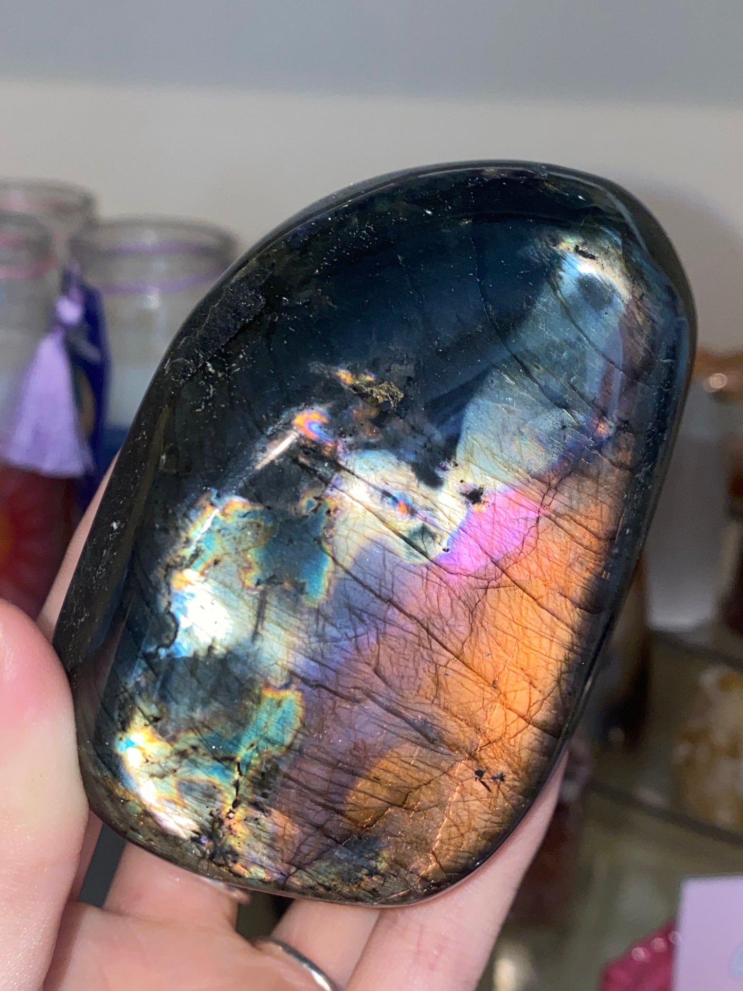 Rainbow labradorite freeform (410g)