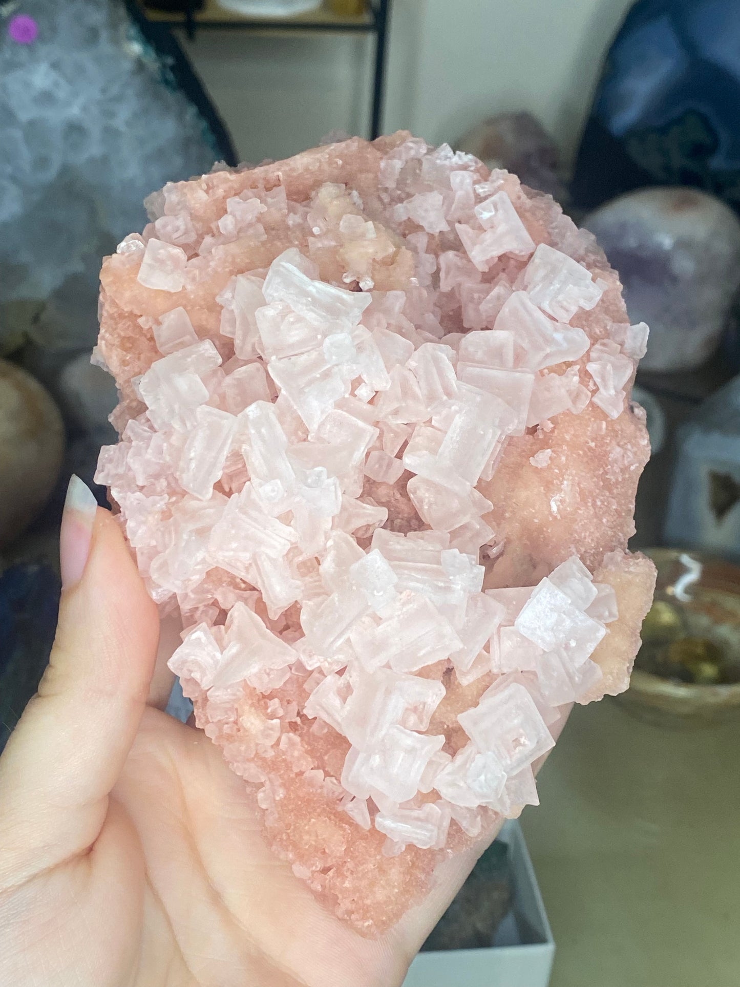 Pink halite large specimen