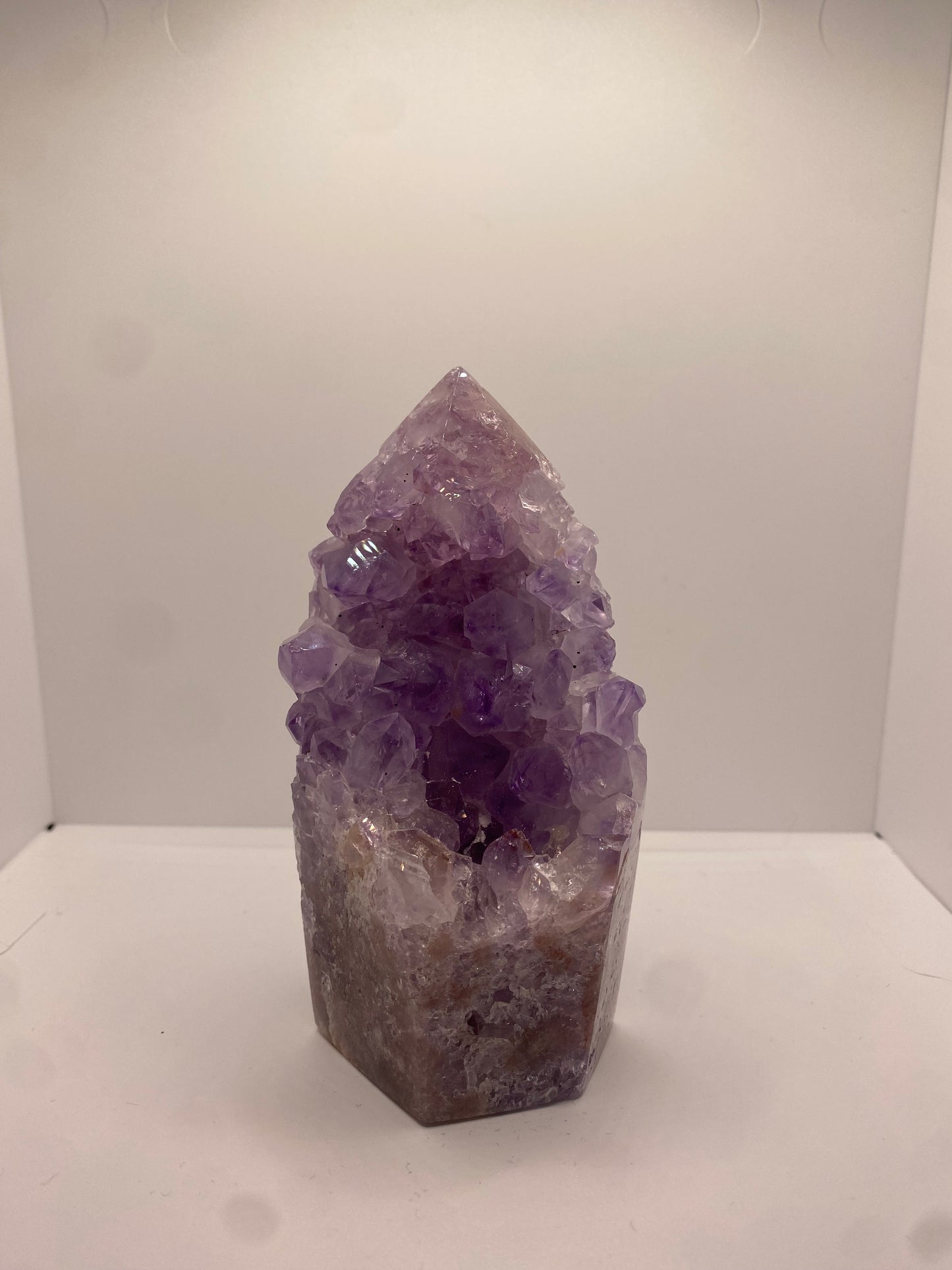 Large high grade pink amethyst tower