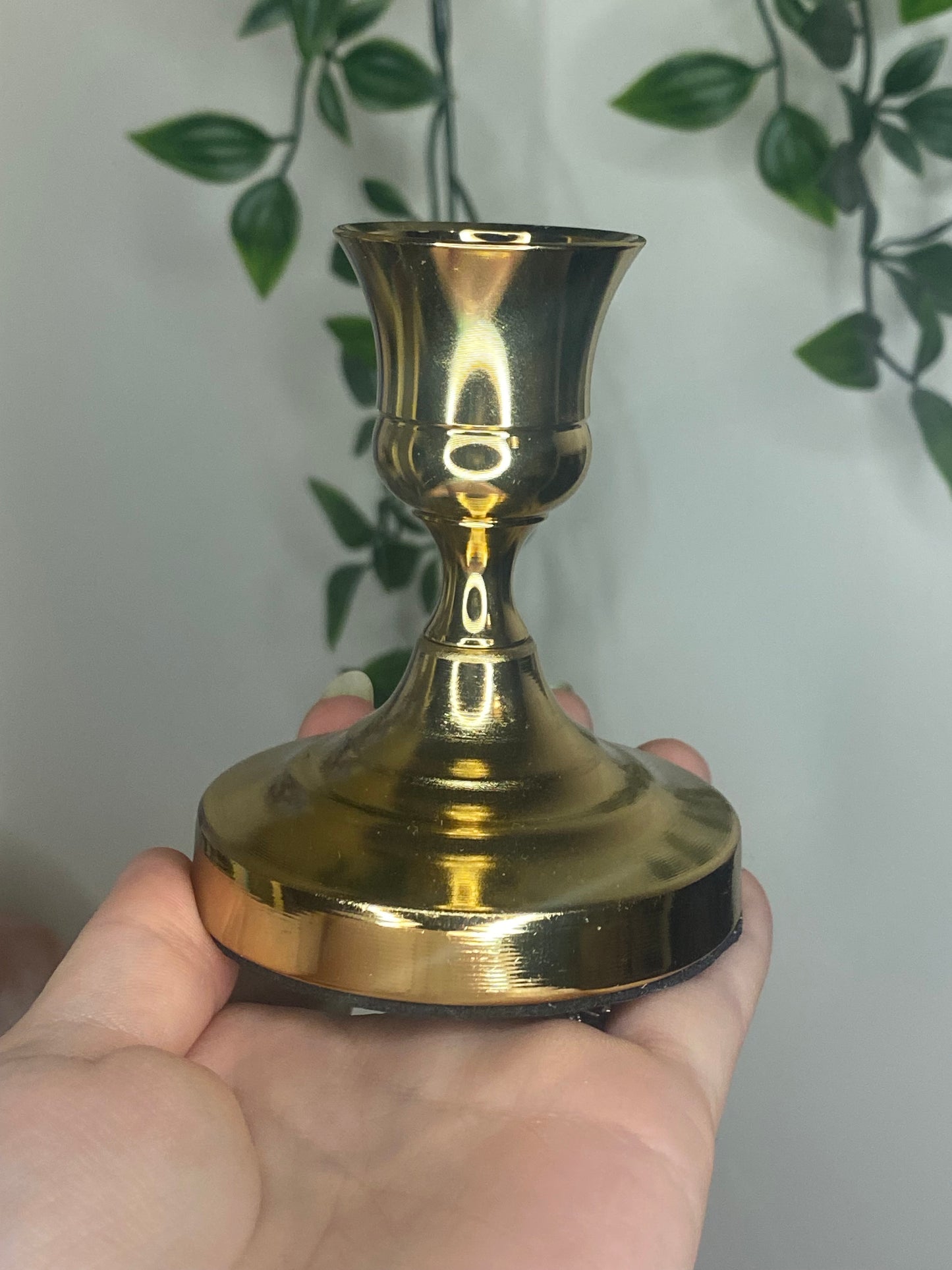 Brass candle stick holders / sphere stands