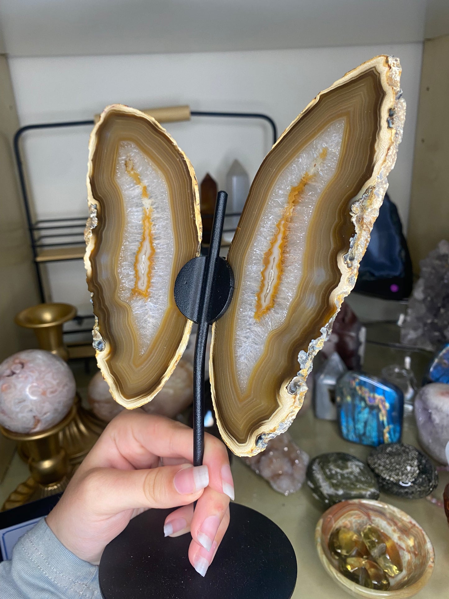 Agate wings and stand