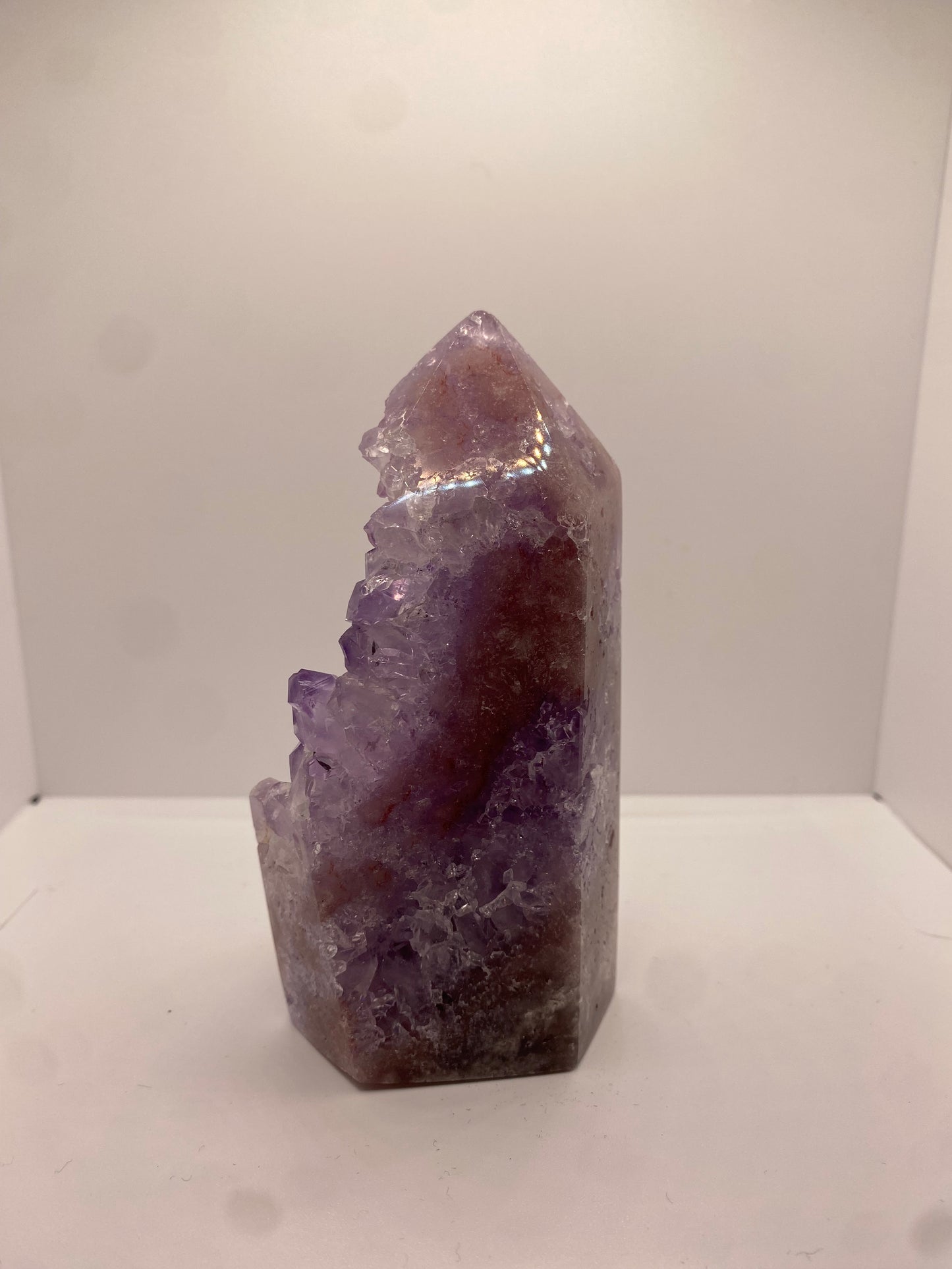 Large high grade pink amethyst tower