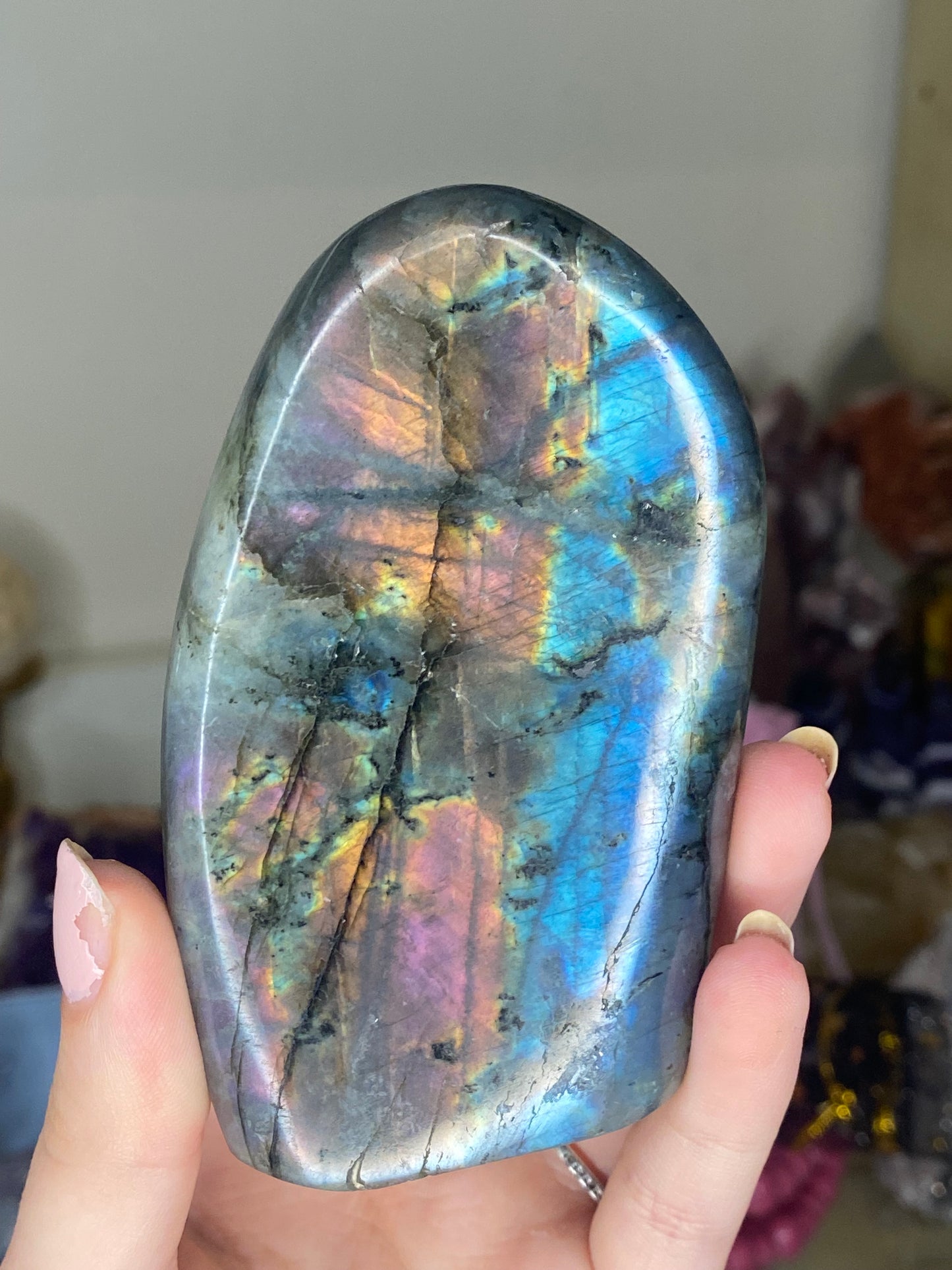 Labradorite rainbow double sided flash freeform