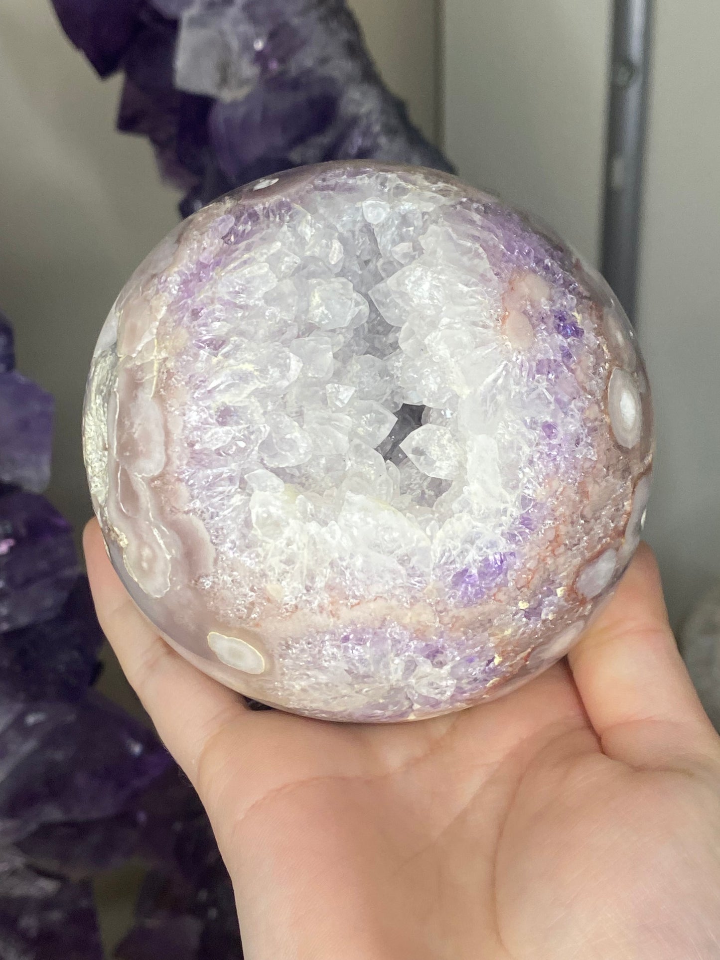 XL pink amethyst sphere