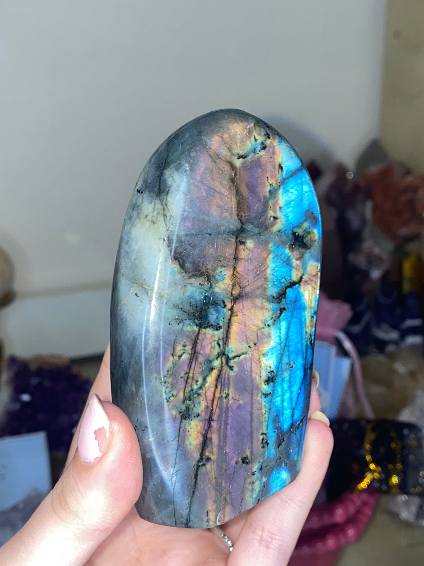 Labradorite rainbow double sided flash freeform