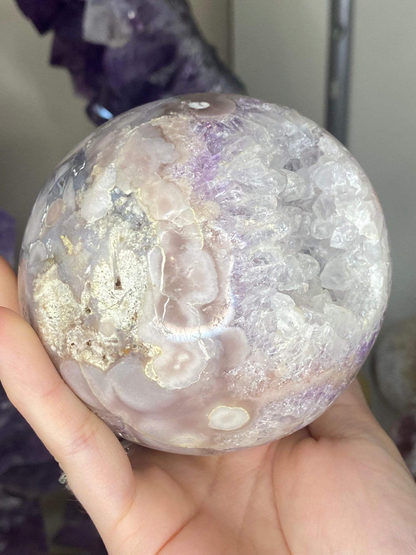 XL pink amethyst sphere