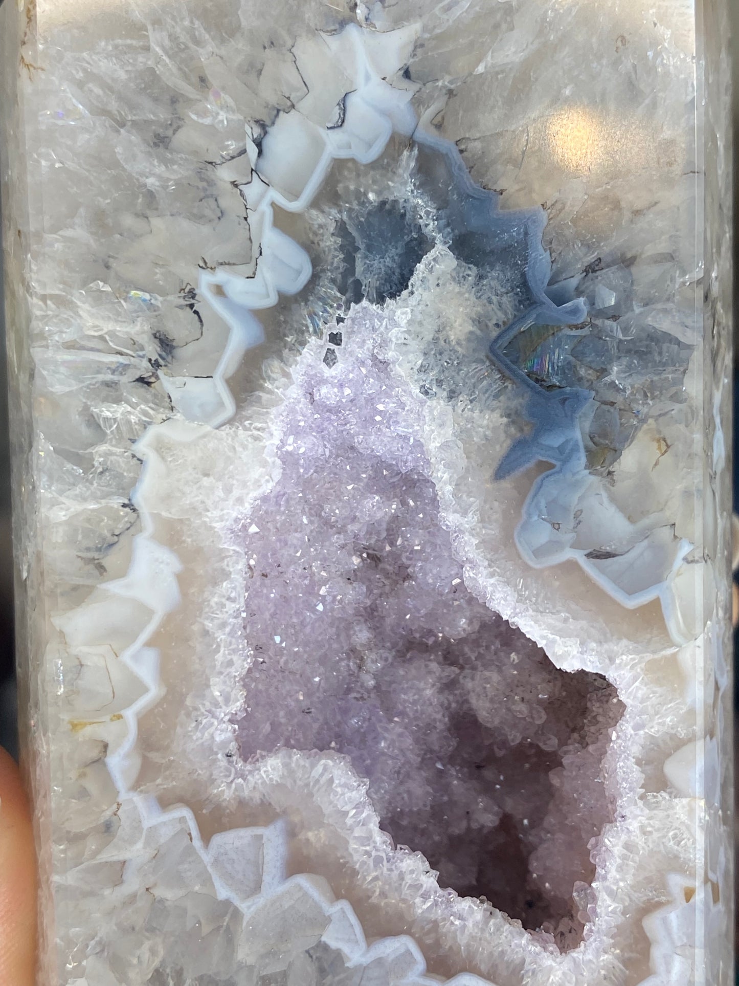 Lilac agate druzy tower