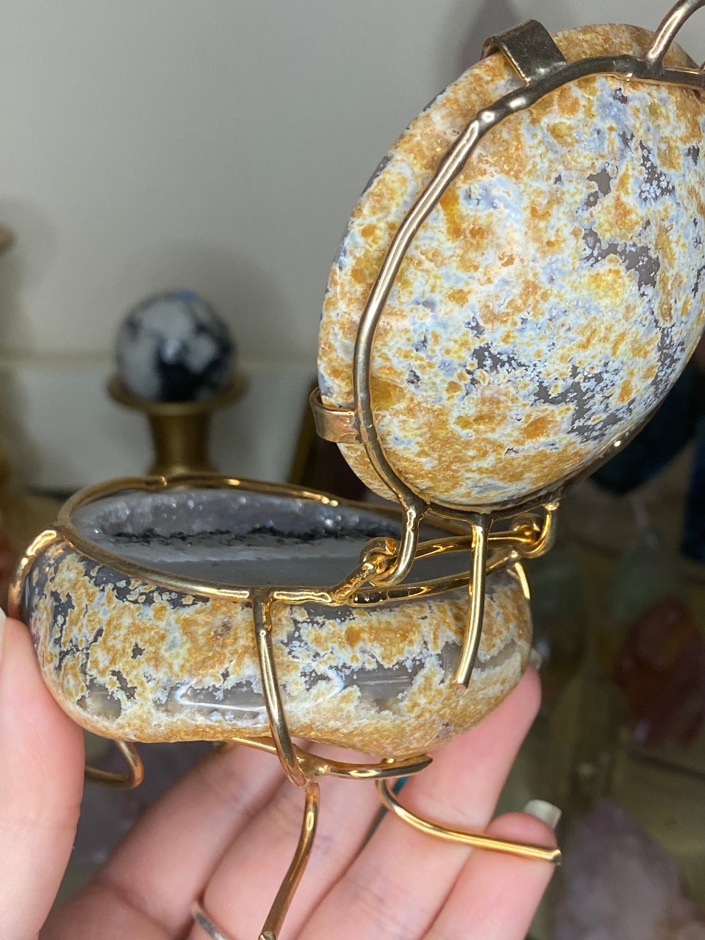 Agate geode box